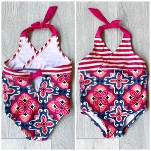 Tea Collection One-Piece Stripe Halter Swimsuit 2